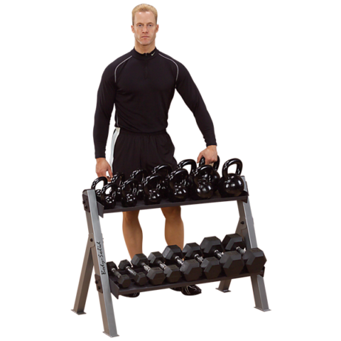 BodySolid GDKR100 Dual Dumbbell Kettlebell Rack